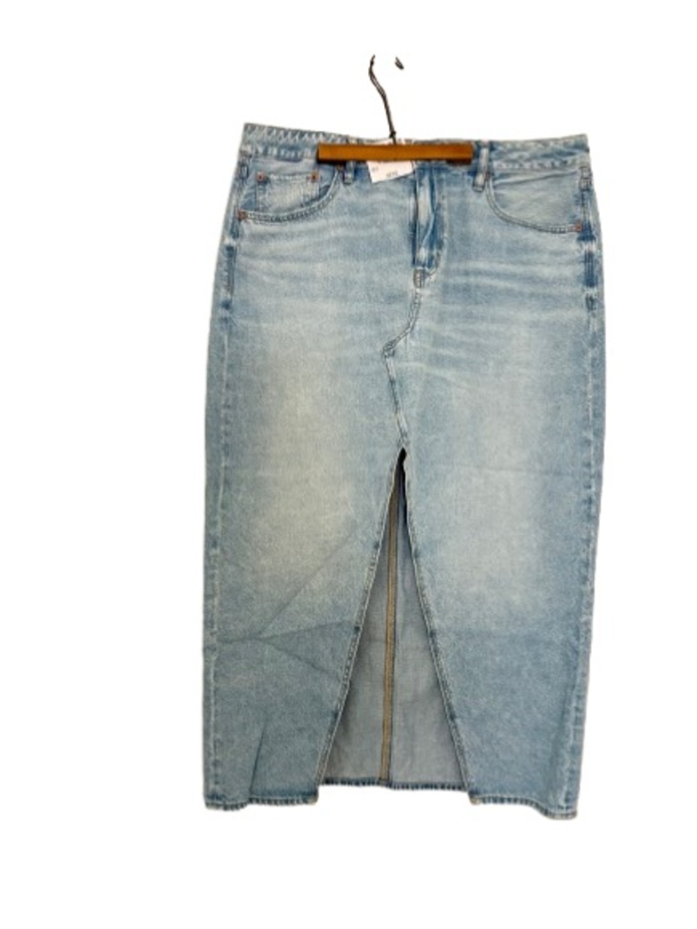 American Eagle  Dreamy Drape Low-Rise Denim Maxi Skirt Size 14 NWT